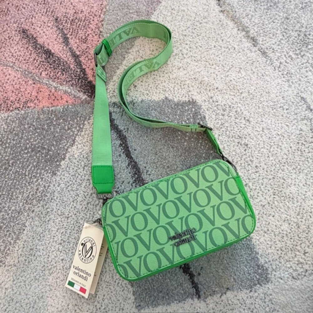 NWT $229 Valentino Orlandi Vovo Green Vegan Leather Crossbody Shoulder Bag Purse